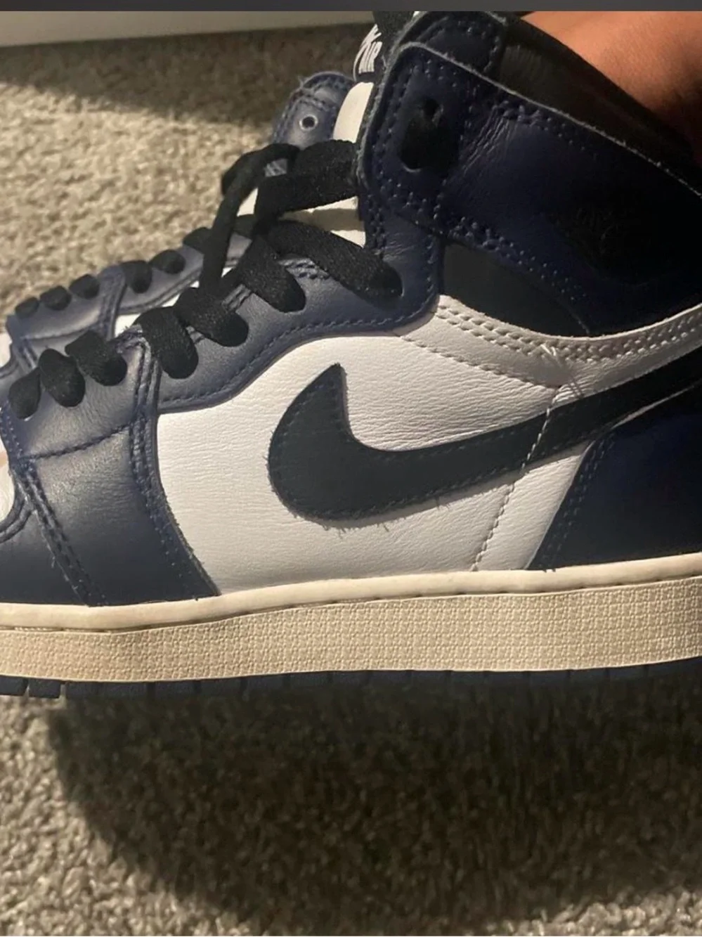 Nike air Jordan 1s Sneakers in White and Navy